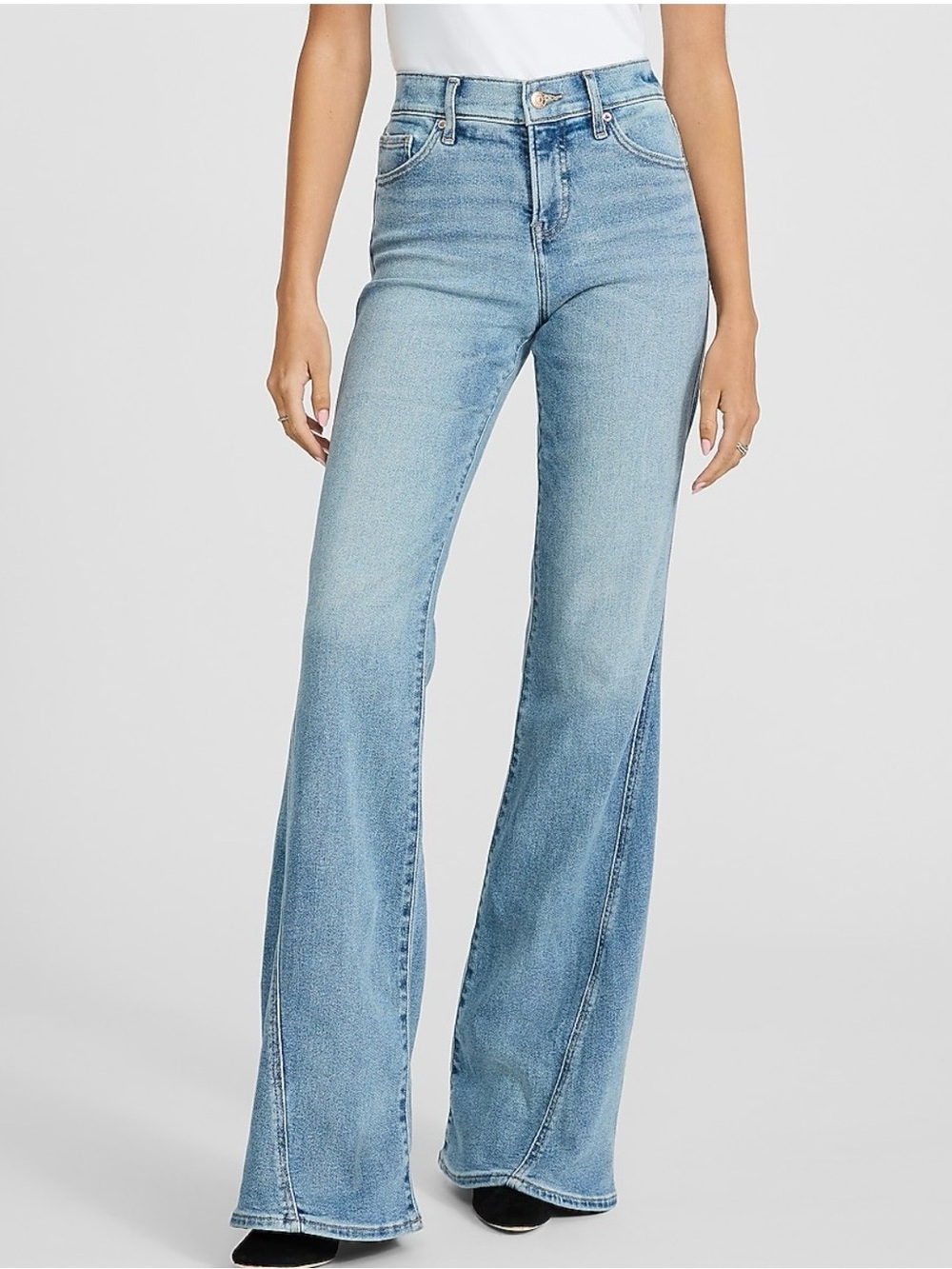 Express 70’s flare mid rise twist seam hyper sculpt sz 12R NWT